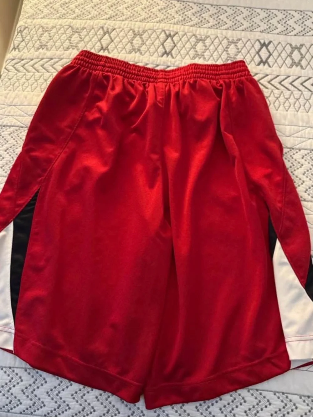 Nike Men’s Athletic Basketball Shorts - Red with Black Accents New